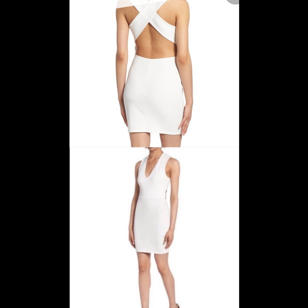 White Bodycon Backless Strappy Dress NWT